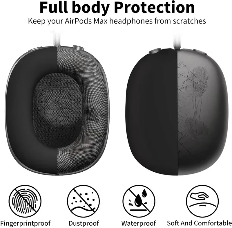 3 in 1 Soft Silicone Case for Airpods Max Cases Skin Protector Wireless Headphones Covers Shockproof Earphone Covers Accessories image 4