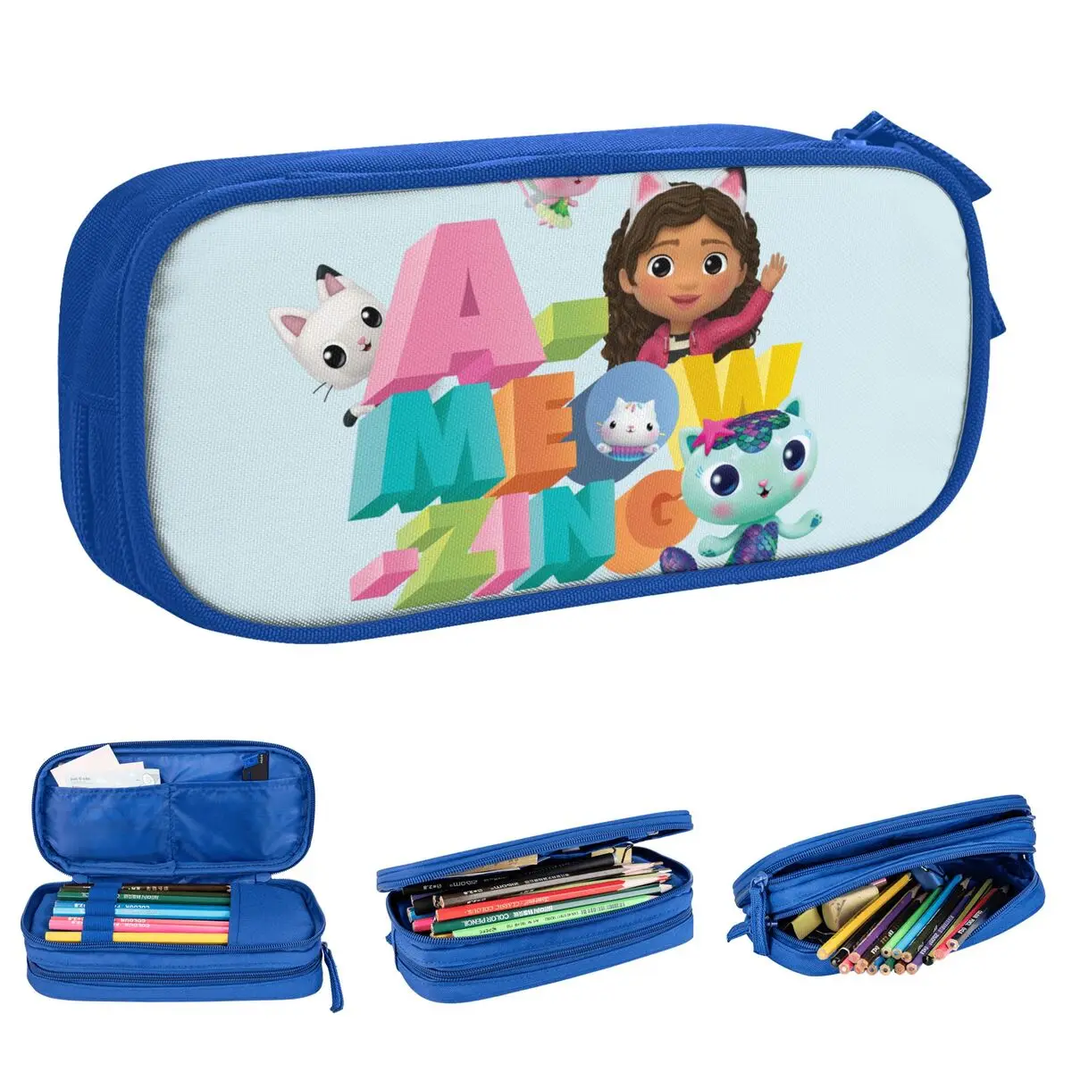 Lovely Gabby Dollhouse Pencil Case Pencilcases Pen for Student Big Capacity Pencil Bags School Supplies Zipper Stationery