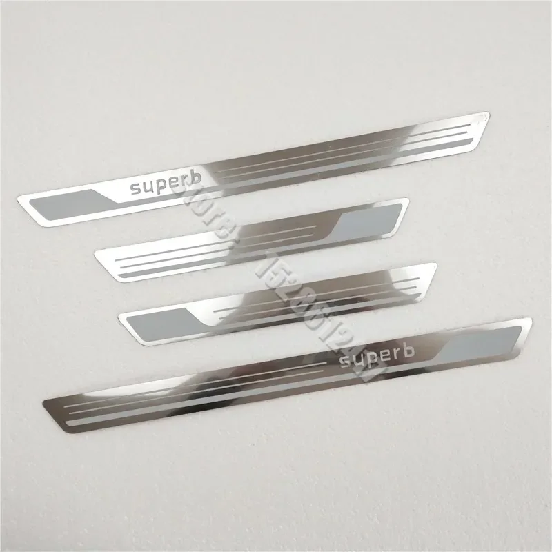 

Car Styling For Skoda Superb 2016-2019 Stainless Steel Door Sill Scuff Plate Trims Threshold Kick Pedal Protect Car Accessories