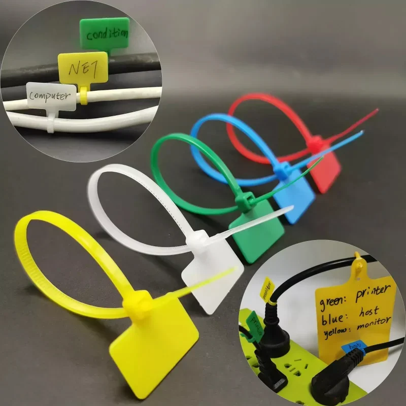 Colorful Nylon Cable Tie Plastic Loop Ties Markers Tag Cable Self-locking Zip Ties Office Plastic Loop Ties Wire Wraps