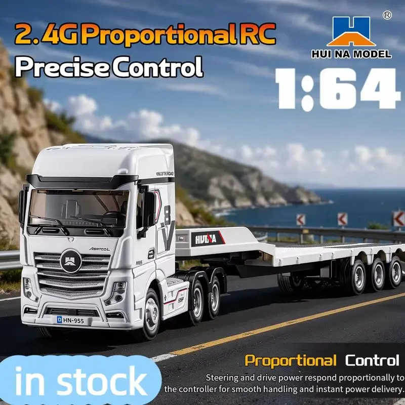 New Hot  Huina 1:64 Remote Control 9900 Mini Trailer Tablet Trailer Model Full Scale Truck Toy Boy Truck Desktop Ornament Gift