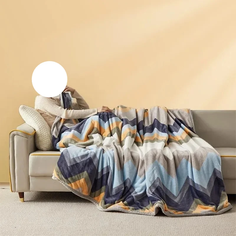 

200cm sofa blanket, super soft milk fleece blanket, thickened flannel, perfect for office lunch break with air conditioning.