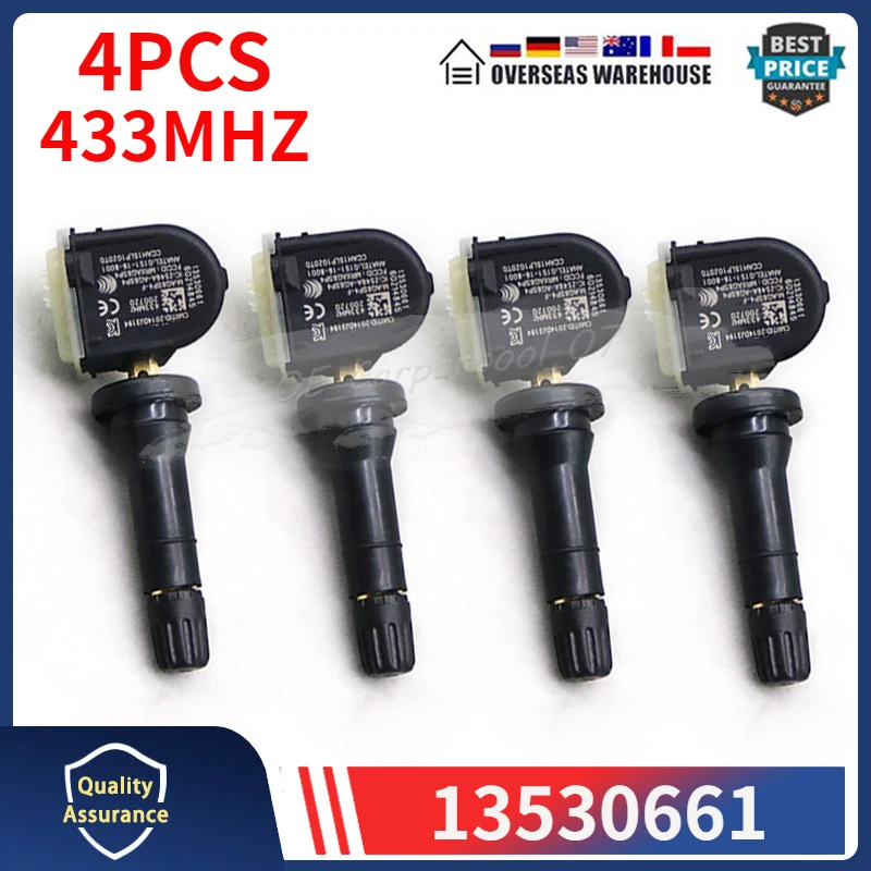 

13530661 Car Tire Pressure Monitoring System For 2020 Cadillac CT4 CT5 433MHZ TPMS Tyre Sensor 4Pcs/lot 13538761 13593960