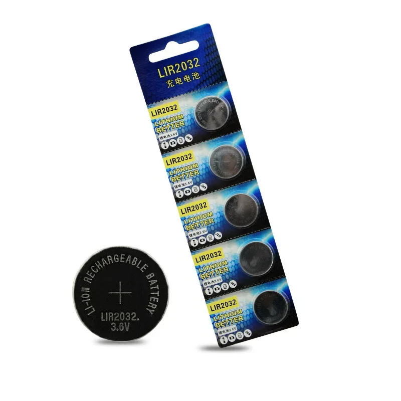 خلية عملة LIR2032 LIR2025 3.6 فولت قابلة لإعادة الشحن، 5-30 قطعة للوحة الأم المكتبية BIOS، احتياطية لذاكرة CMOS، صيانة الكمبيوتر