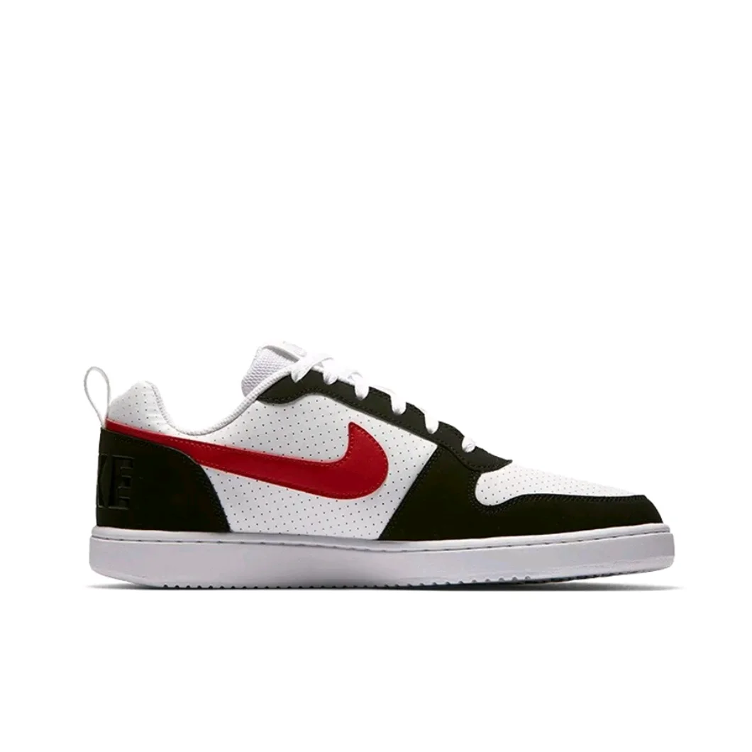 Nike Original COURT VISION 1 LOW Men's and Women's Fashion Thick Sole Anti-slip Sneakers Black Red