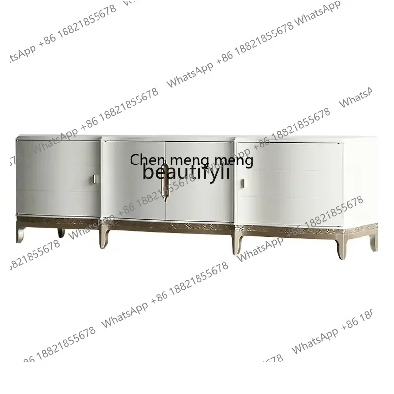 ss 8350 Furniture Xiaomei Style Post-Modern European Living Room Solid Wood Beech Light Luxury TV Cabinet