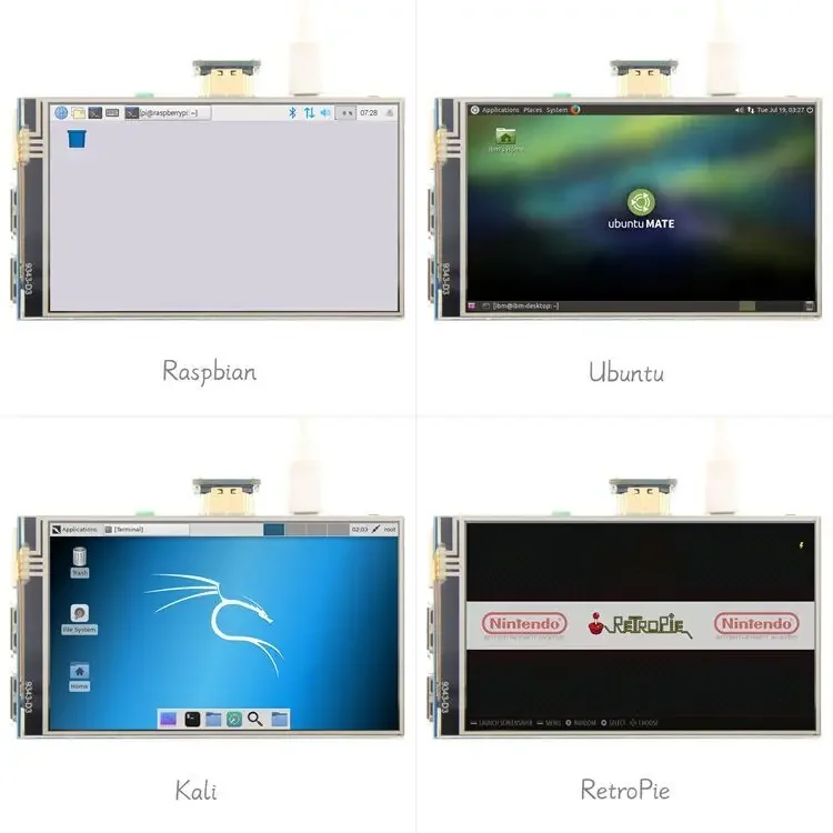 Сенсорный дисплей TFT LCD 4-дюймовый ЖК-дисплей HDMI-панель 800*480 для Banana Pi Raspberry Pi 2 Raspberry Pi 3 Model B/B+