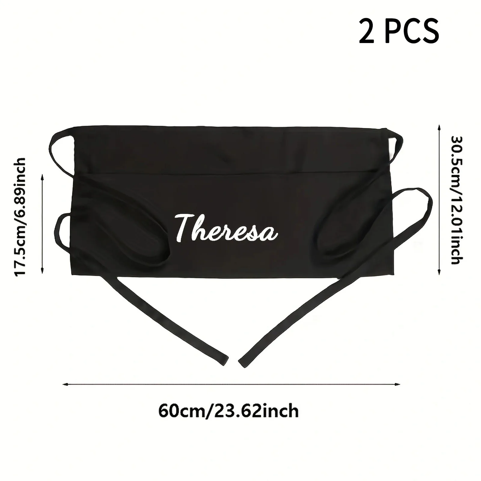 2-Pack Personalized Aprons, Customizable with Names, Household Kitchen Aprons, Chef Aprons, Waiter Work Aprons, Hairstylist Tool Aprons, Cleaning Worker Aprons, Etc., Multi-Purpose Aprons view 3