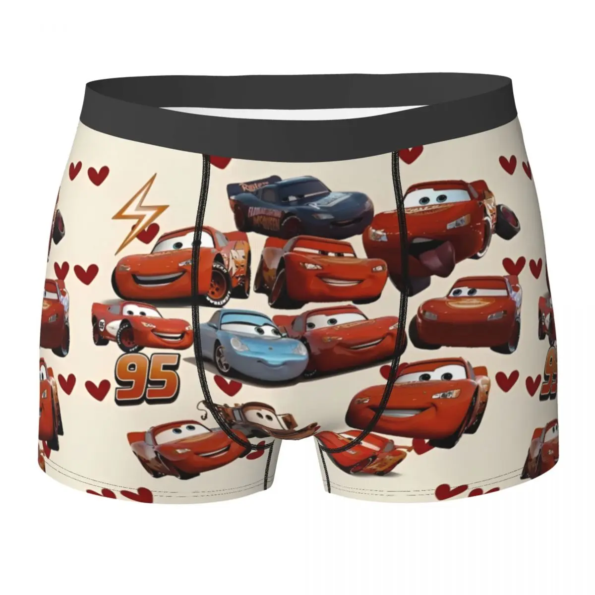 

Нижнее белье Lightning Mcqueen Cars, мужские трусы, дизайн, сексуальные мягкие качественные шорты, трусы больших размеров