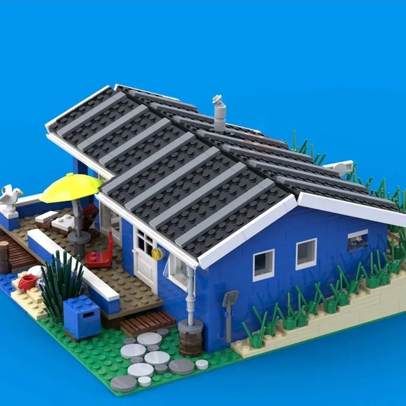 1083 pièces MOC – Modèle de maison d'été danoise modulaire – Blocs de construction – Cadeaux de Noël – Jouet éducatif DIY pour enfants