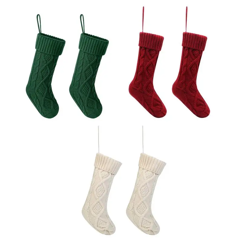 

Christmas Stockings Decorative Farmhouse Stockings Ornaments 18 Inch Large Knitted Christmas Stockings Holiday Hangable