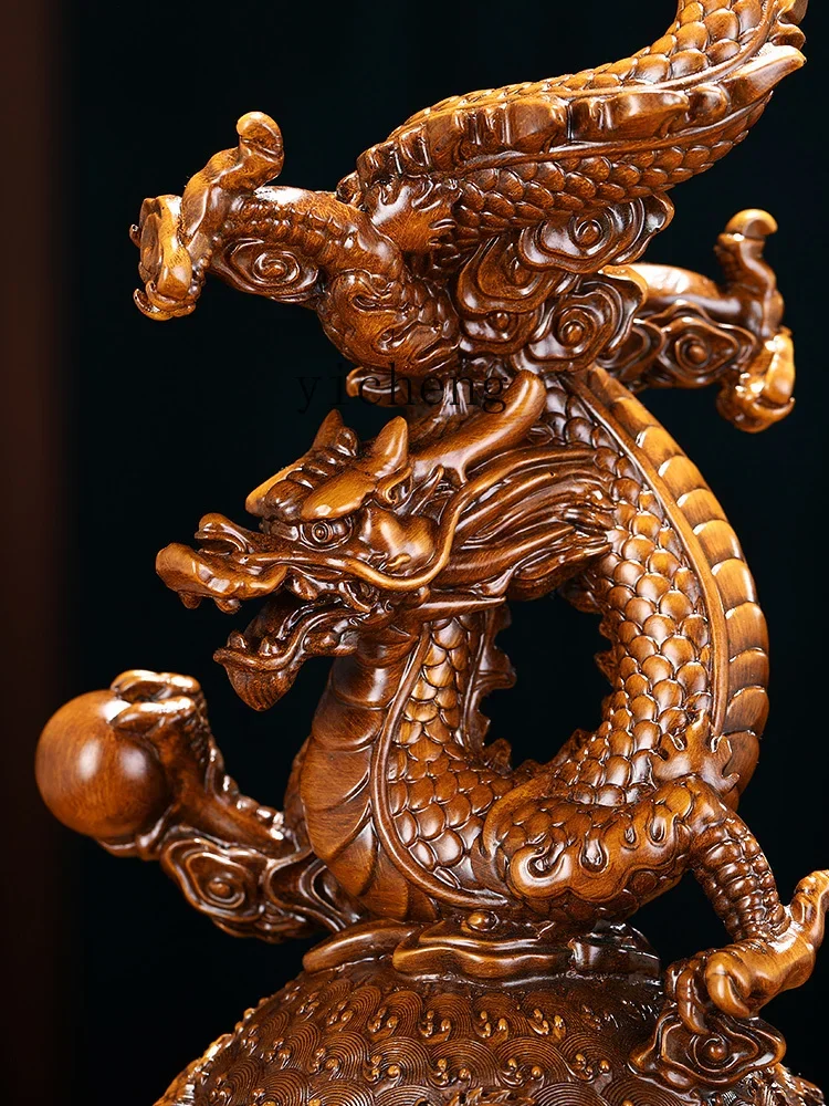 b11-7.1 Décoration Dragon Porte-Bonheur pour Salon, Bureau, Cave à Vin, Cadeau d'Ouverture