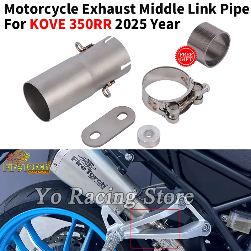 

Slip On For KOVE 350RR kove 350rr 2025 Year Motorcycle Exhaust System Stainless Middle Link Pipe Connect 51mm Muffler Motocross