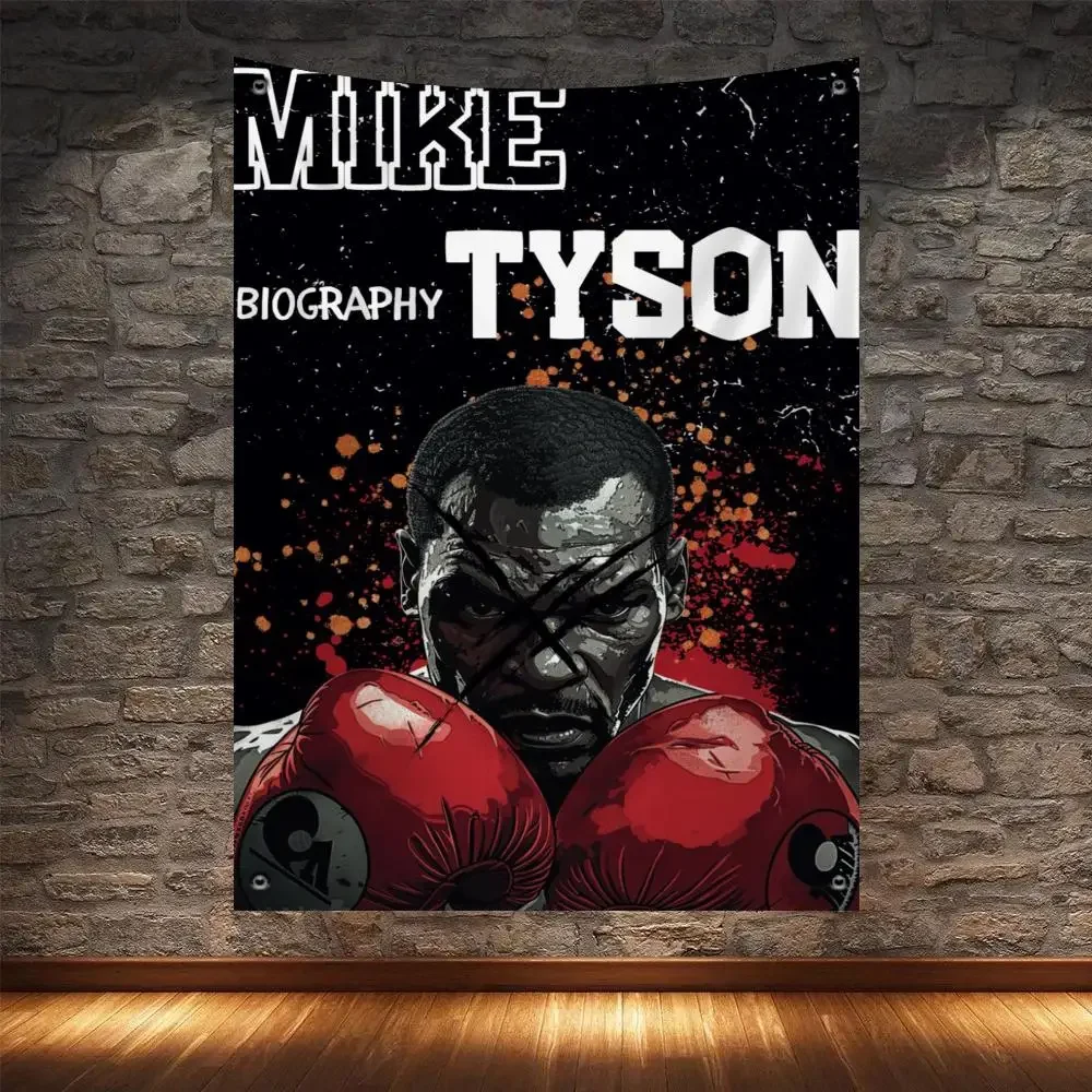 M-Mike Boxing Legends T-Tyson Flags No-installation Foldable Flag, Personalized Logo Banner for Dorm, Outdoor Picnics Balconies