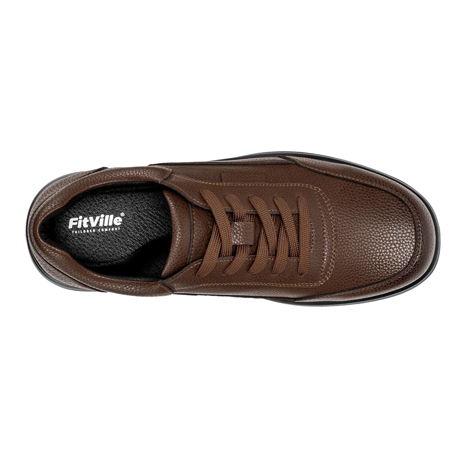 FitVille Herren Breite Leder-Oxford-Schuhe Wasserabweisende Rutschfeste Business-Anzugschuhe mit Verstellbarem Riemen für Geschwollene Füße – Detail 16