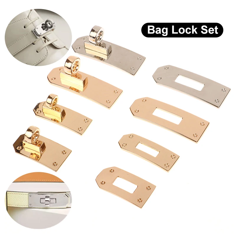 1 Set Fashion Bag Lock Set MetaL Buckles CLasp for Bag Strap Women Handbag Purse Twist Locks DIY Hardware Accessories