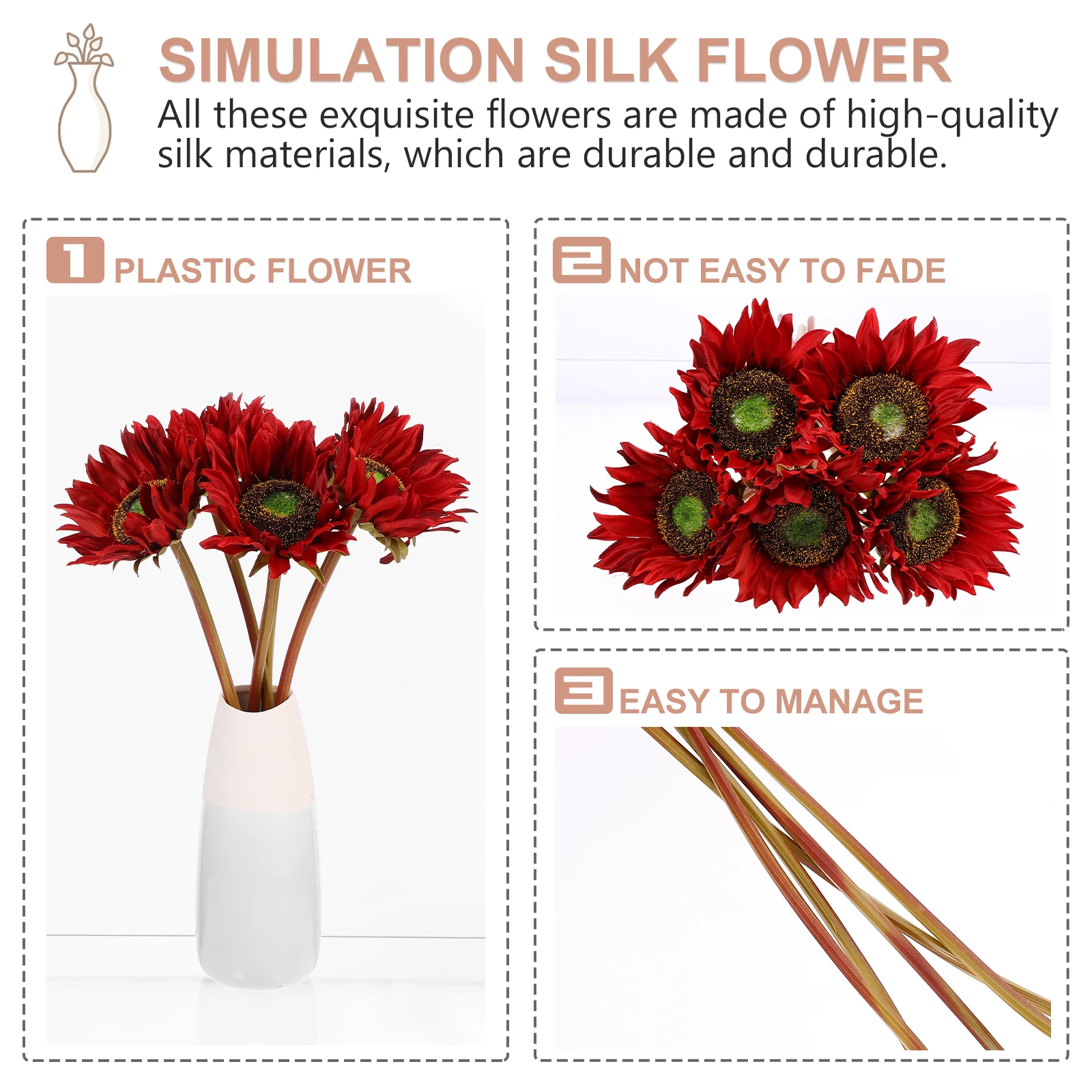

5Pcs Realistic Fake Chrysanthemum for Home Decor Weddings Stages Drawing Rooms