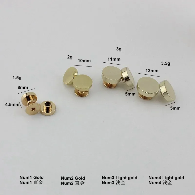 50-200pcs 8mm 10mm 12mm 5colors  high quality button round head rivet stud for shoes DIY copper gold metal screw rivet Package