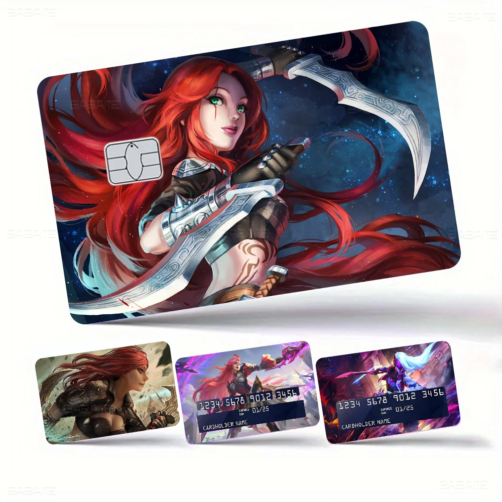 Katarina Du Couteau League Of Legends Anime Spend Or Save Funny Shell Thin No Fade Sticker Skin Cover Film For Debit Card