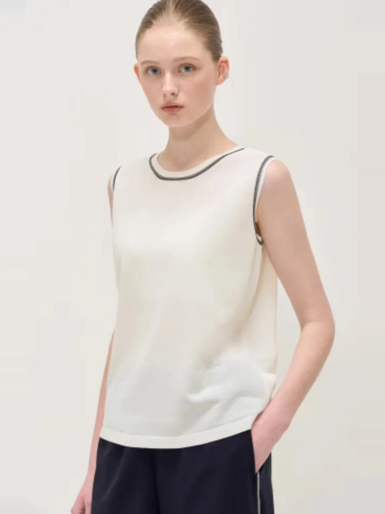 

Summer New Sle Korean Simple Faion Casual Versatile Comfortable Breathable Svel Knitted Vest 25 Years Cotton Blend