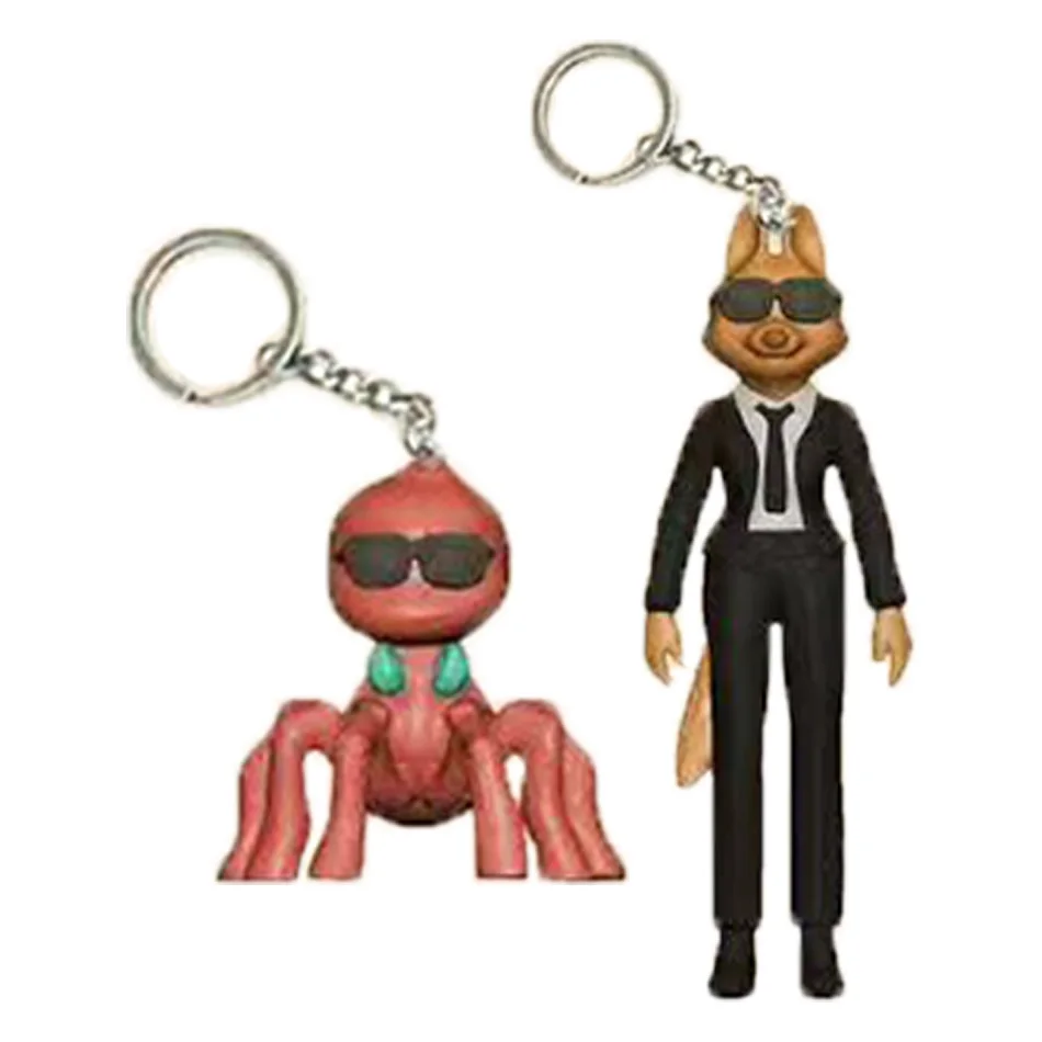 With keychain Movie The Bad Guys action figure Toy Kawaii Wolf Piranha Snake Shark Tarantula Anime Doll PVC Animal Toy Gift 24pc