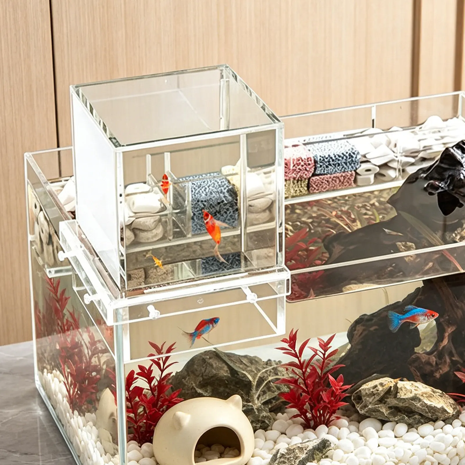 Aquarium Fish Elevator - Akwarium z funkcją podciśnienia, wykonane z