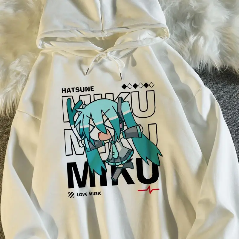 2026 Hatsune Miku Hoodie Y2K Girls Pullover Tops Cartoon Men and Women Hooded Sweatshirt Couple Oversized Coat Streetwear