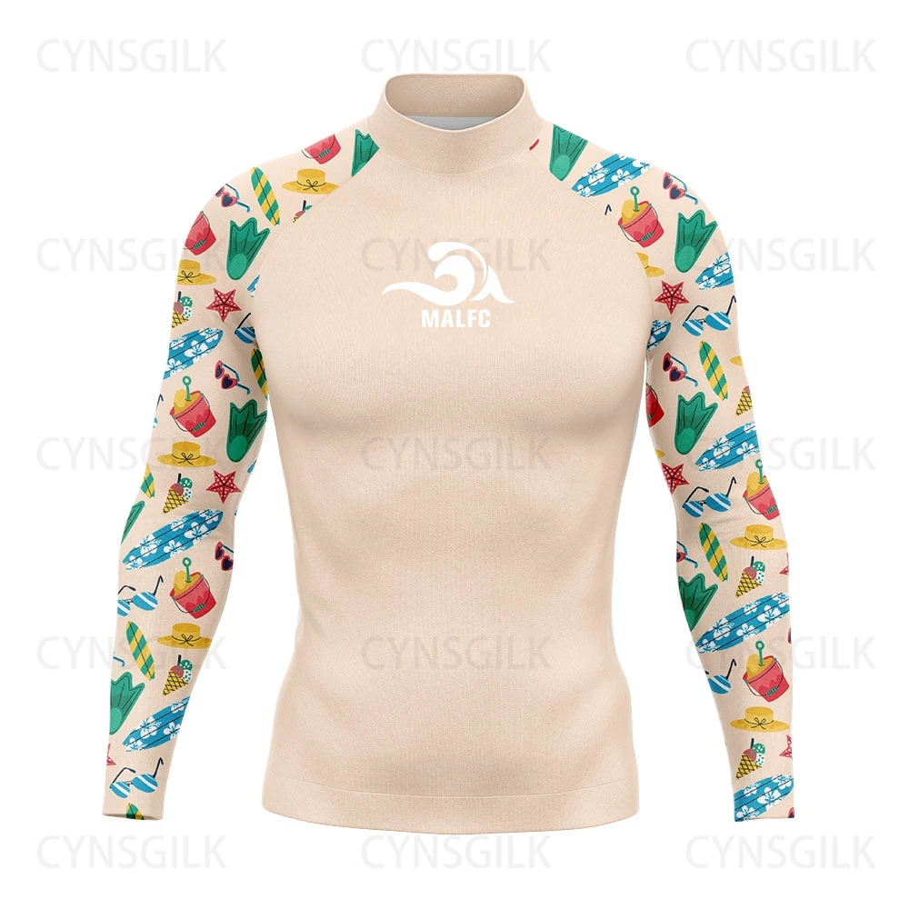 MALFC Rash guard for men Surfing Clothes Swimsuit Rashguard Surf Wear UPF 50 Water Sport Long Sleeve T-shirt Swimwear snorkeling