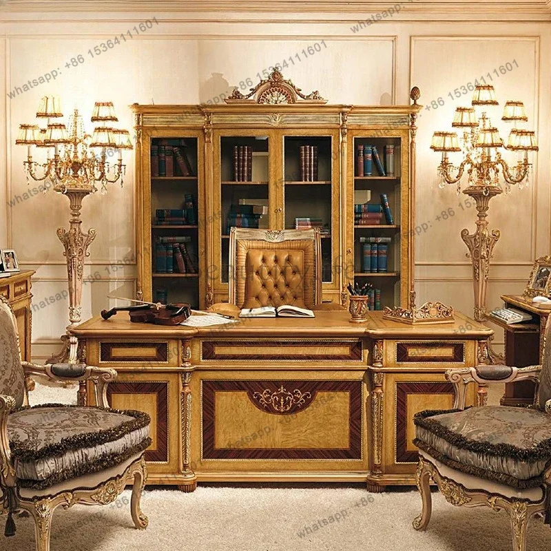 

D36Luxury Villa Study Furniture European Desk Home Office Computer Desk