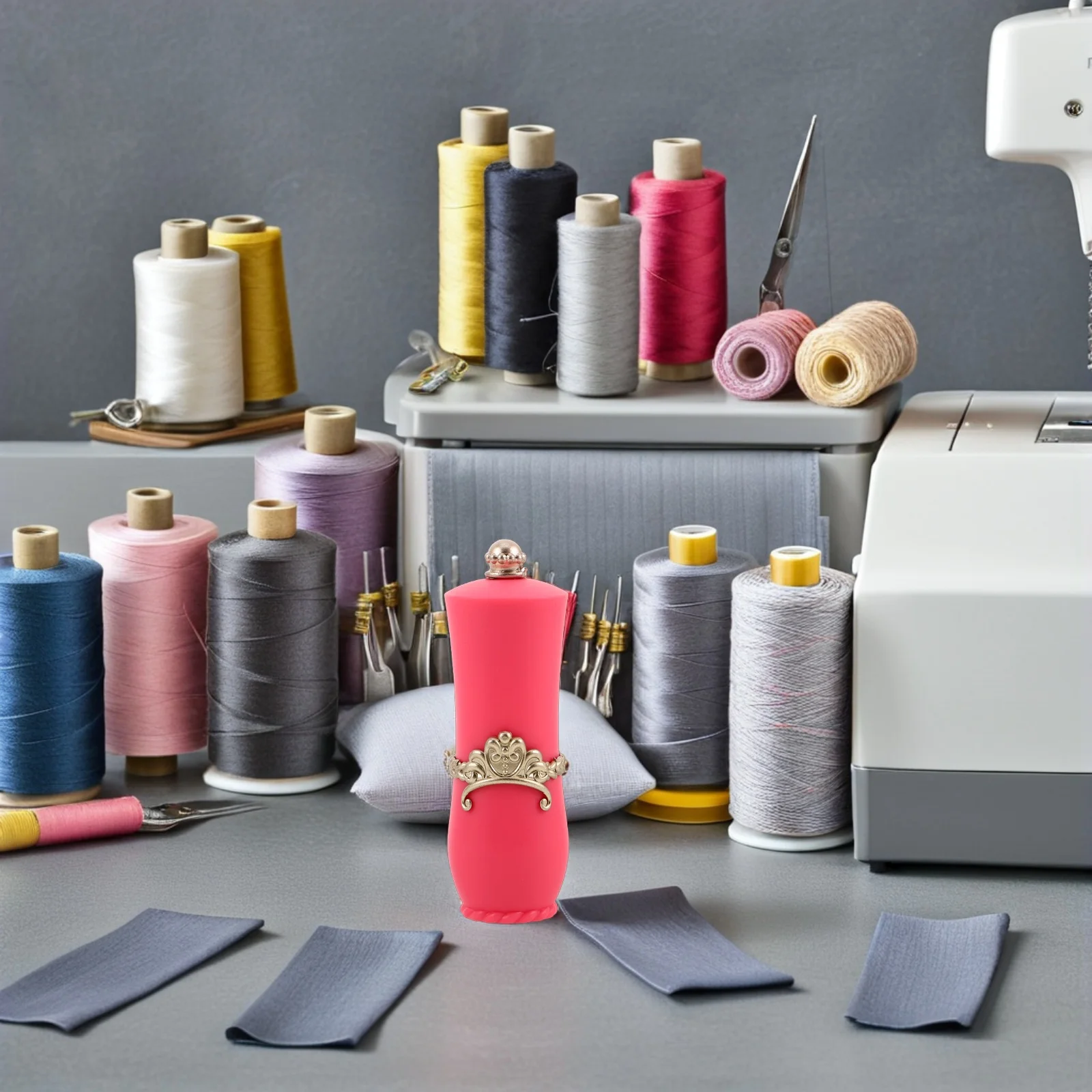 

Lipstick Style Pin Cushion Crown Design Portable Needle Storage Tube Sewing Accessories for Embroidery Boxes for Needles