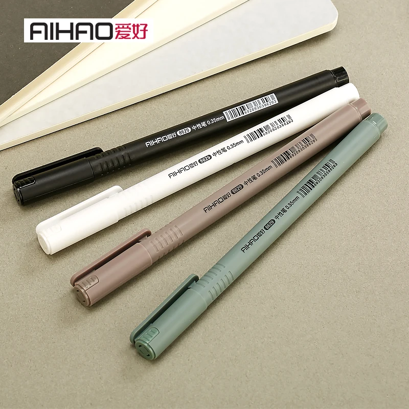 4 pcs/lot 0.35mm Gel Pen Kawaii Simple Neutral For Kids Gifts School Office Writing Supplies Student Korean Stationery 2022