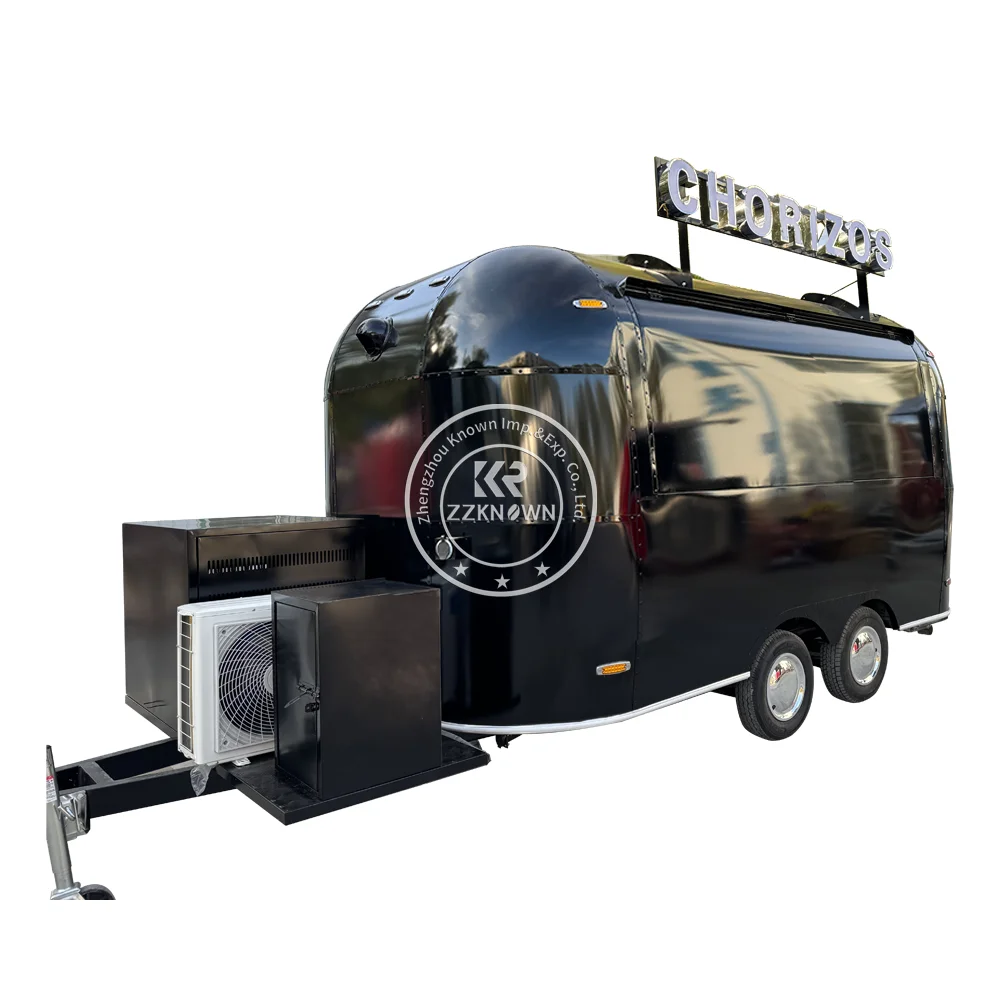 2024 China Street Mobile Stainless Steel Food Trailer Coffee Cart Mobile Concession Food Trailer