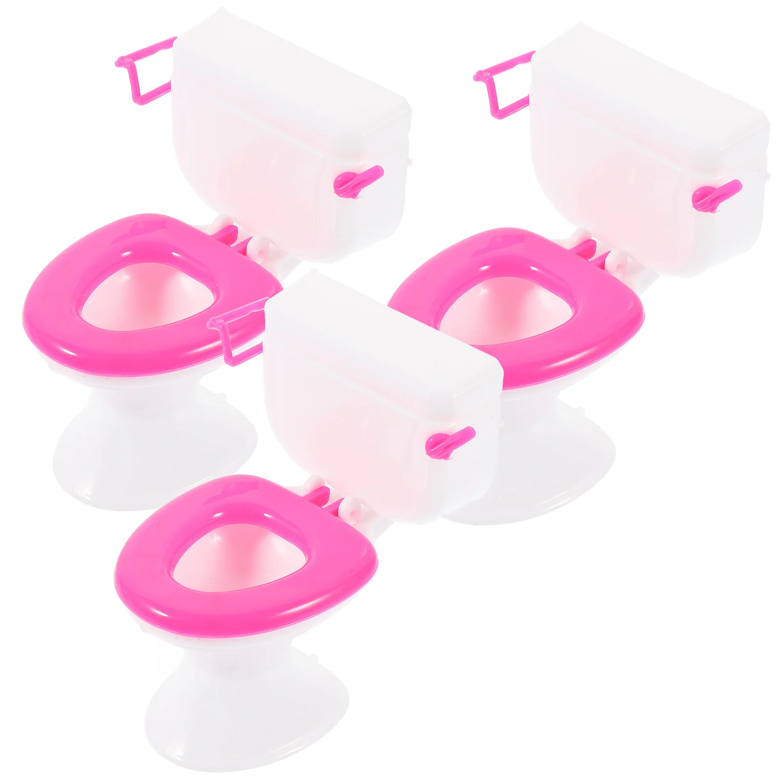 

3 Pcs Baby Bathtub Toys for Girls Dollhouse Toilet Kids Accessories Furniture Decorations 750X650X600CM Pink Bathroom Child