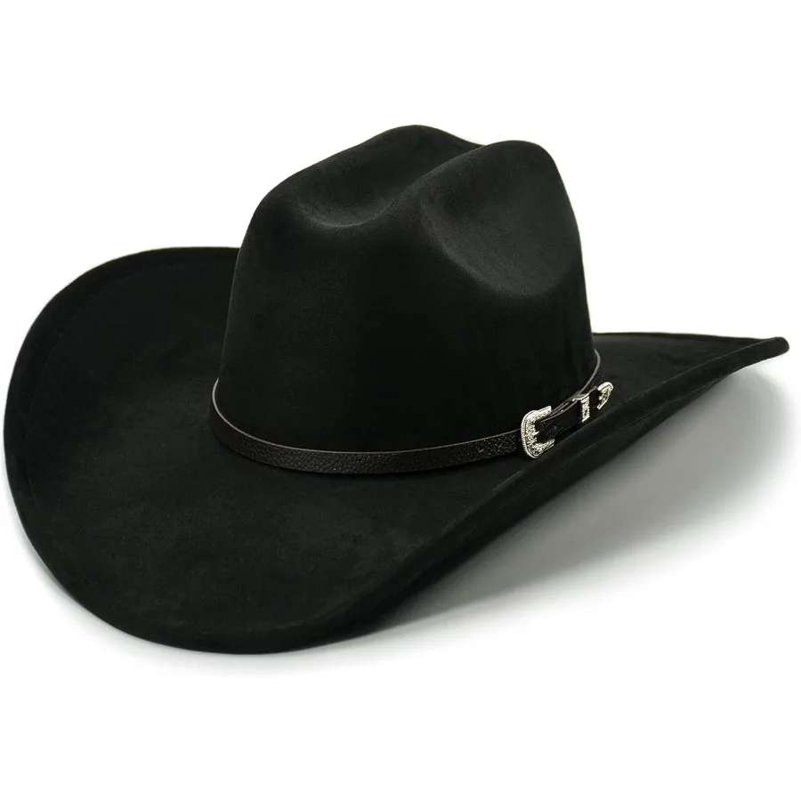 

Cowboy Hat for Women and Men with Shapeable Wide Brim Felt Cattleman Western Hats for Cowboys and Cowgirls in Outdoor Ranch Eve