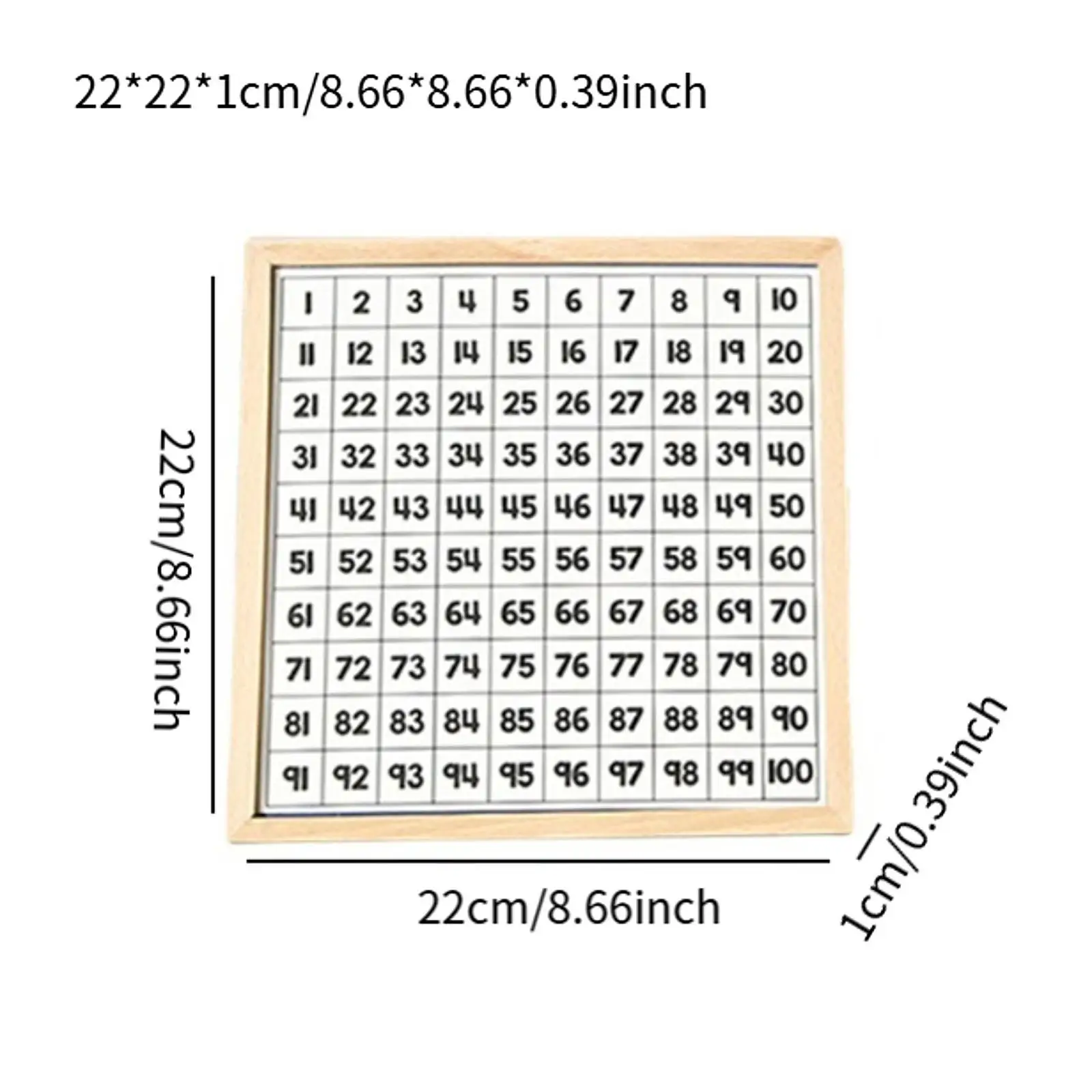 Wooden 1-100 Number Board Maths Games Teaching Tool Montessori Toys Development