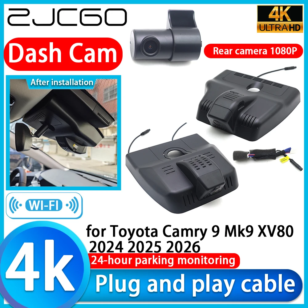 ZJCGO para Toyota Camry 9 Mk9 XV80 2024 2025 2026, Cámara para Auto DVR 4K, Cámara de Tablero 2160P con Lente Sony, Grabación de Video con Monitoreo 24h