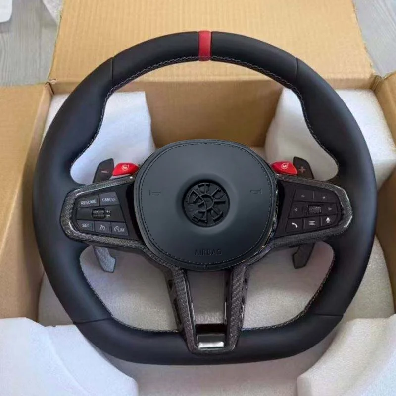 Custom Carbon Fiber Leather Car Steering Wheel For BMW G Series G30 G31 G32 X4 G02 M2 G87 M3 G80 G42 Steering Wheel Accessories