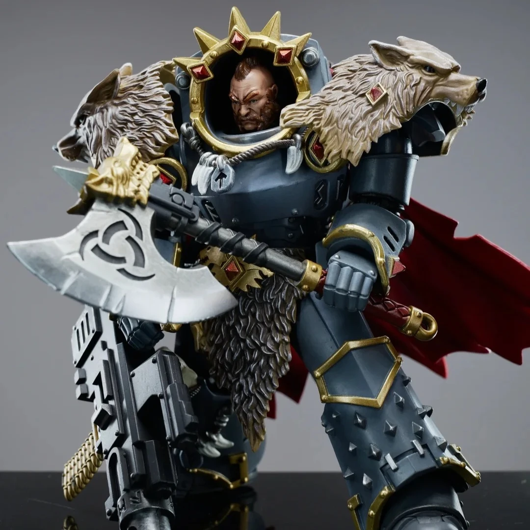 1/18 Actiefiguren Warhammer De Horus Heresy Space Wolves Legioen Praetor met Power Axe Combat Shield Anime Model Jongen Geschenken
