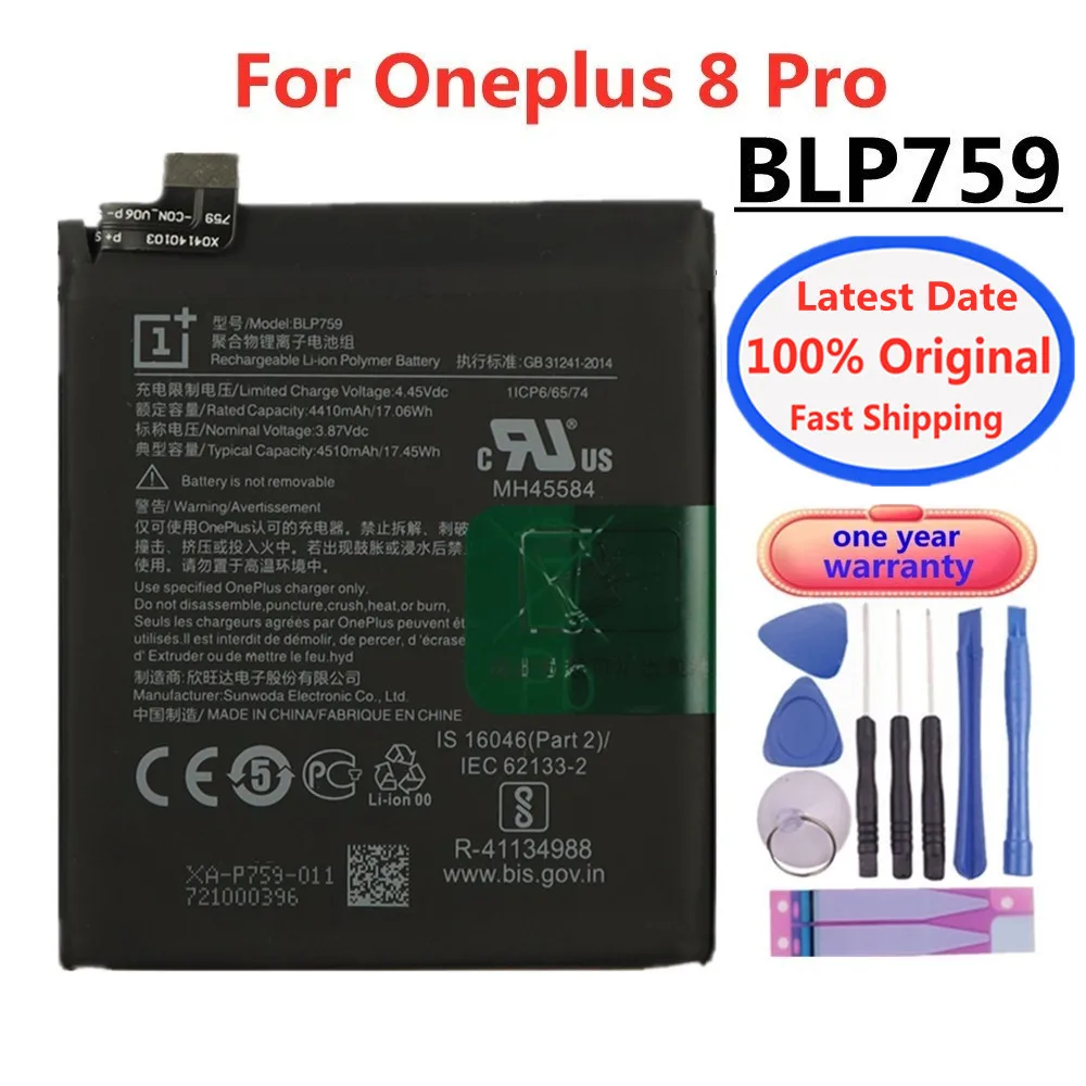 Bateria Original 4500mAh BLP759 1+ para Onepuls 8Pro One Plus 8