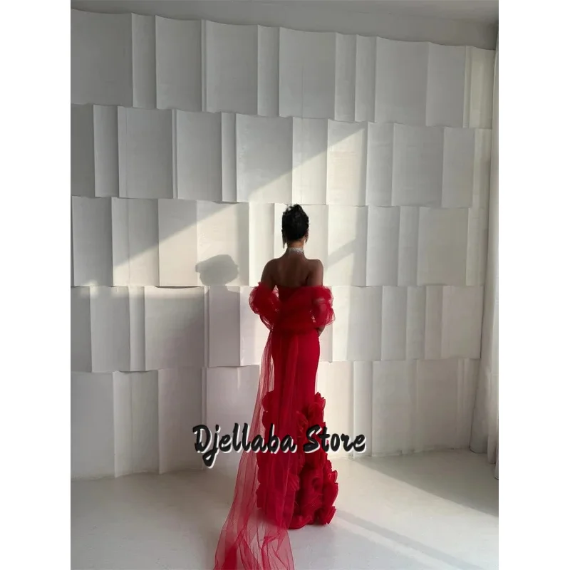 Jersey intrincado personalizado de alta calidad, columna plisada de flores hecha a mano, vestidos largos con hombros descubiertos, vestidos para ocasiones a medida