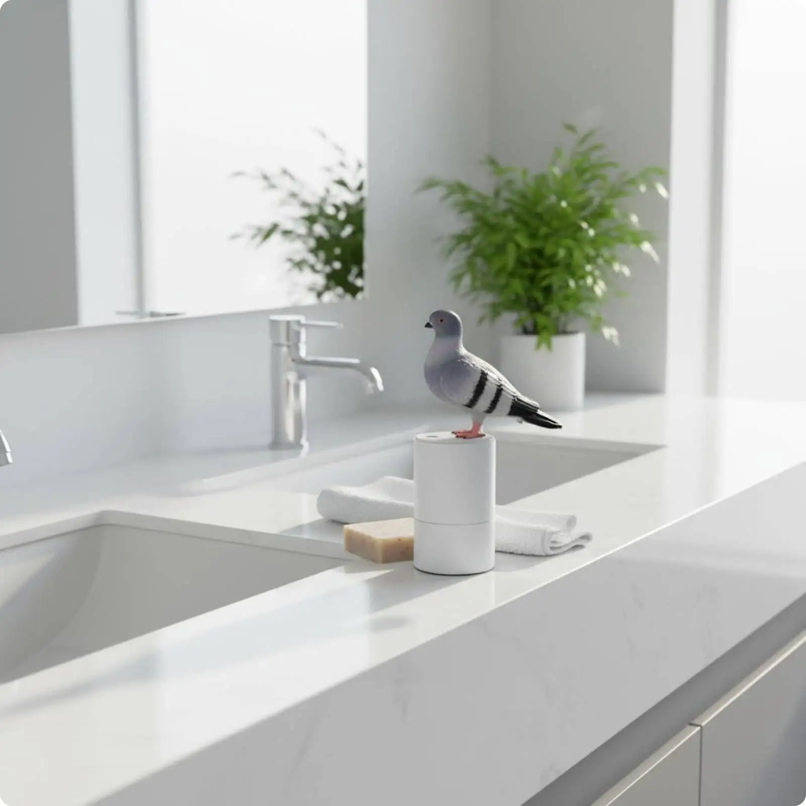 Sensor Automatic Foam Dispenser Cute Bird Design Soap Pump Touchless Hand Wash Liquid Soap Container for Bathroom Kitchen