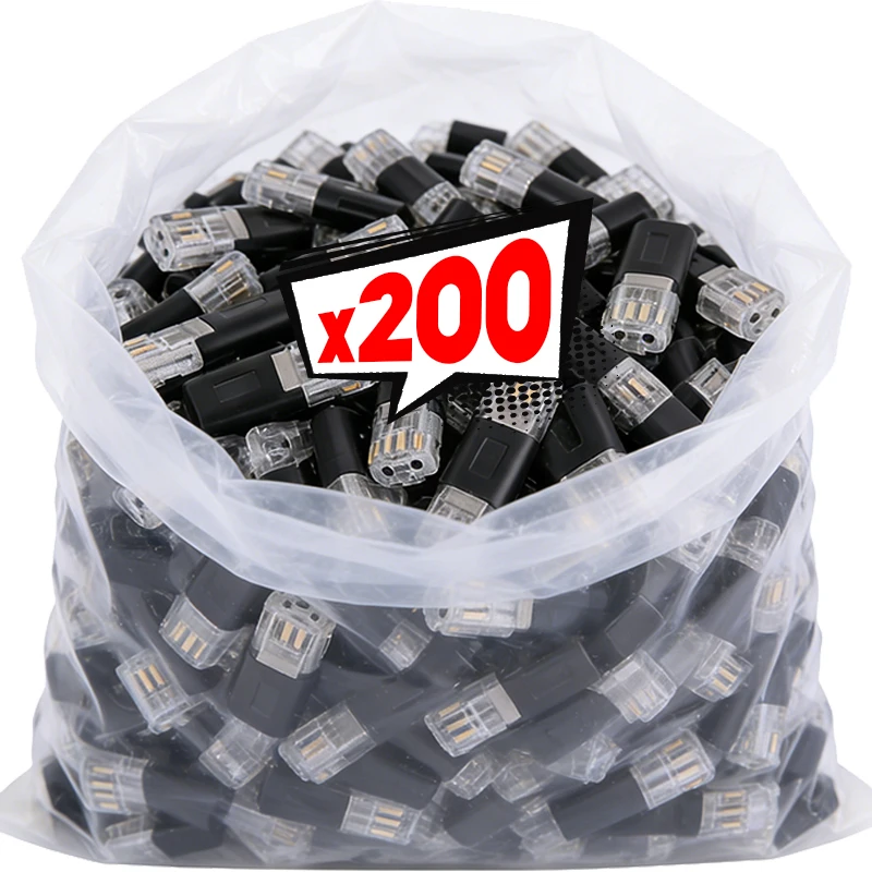 200/2pcs D2 Car Wire Connectors Quick Splice Crimp Terminal Double-Wire Plug-In Connector Electrical Wire Cable Connection Tools