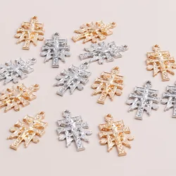 Leslie 10pcs Vintage Gold Silver Color Jesus Cross Charms for Jewelry Making Punk Hip Hop Crucifx Pendant Necklace Women Men Diy