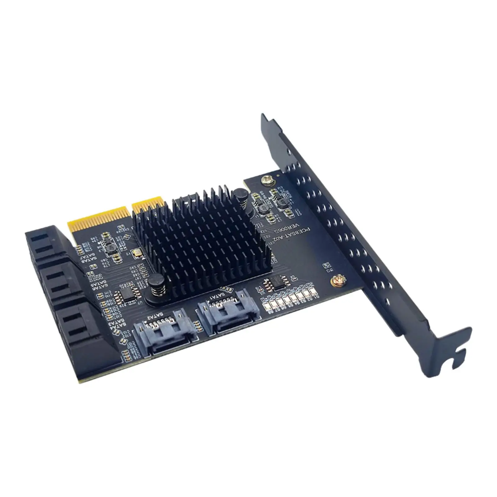 PCIe SATA Card Easy to Install PCI E 4x to 8 Port for Solid State Drive