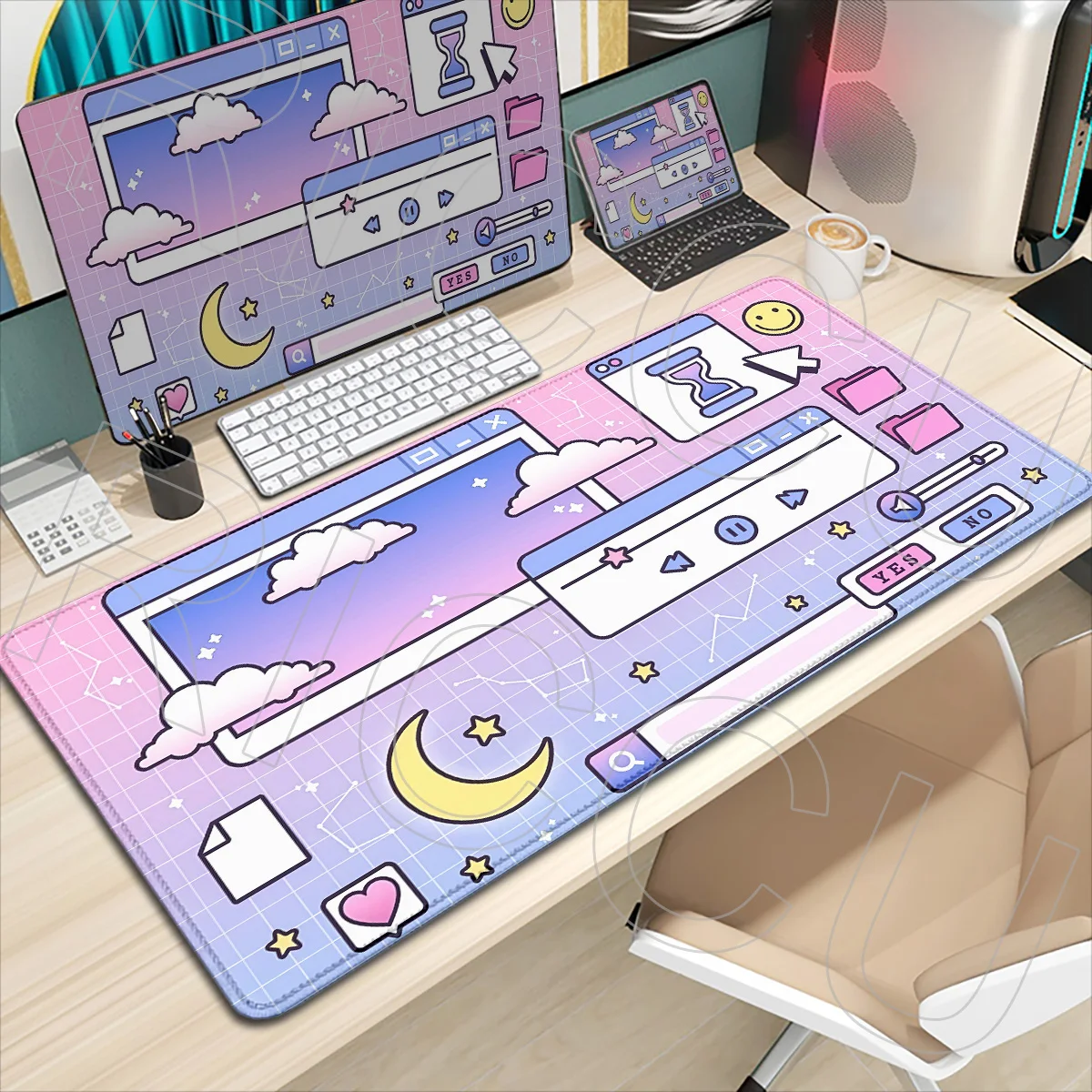 Pixel Computer page Printing Collection cute Gamer Mouse Pad Office Desk Mat Large Mousepad Non-slip For Computer PC accessories