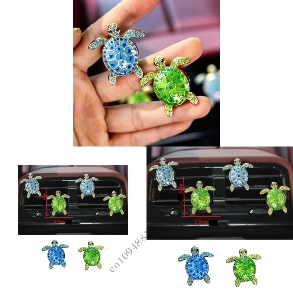 Tortoise Themed Car Vent Air Freshener Clips Pack Of 5 with Universal & Strong Alloy Car Air Vent Clips for Travel 