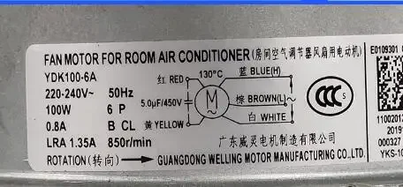 100% new good working for Air conditioner Fan motor machine motor YDK100-6A good working