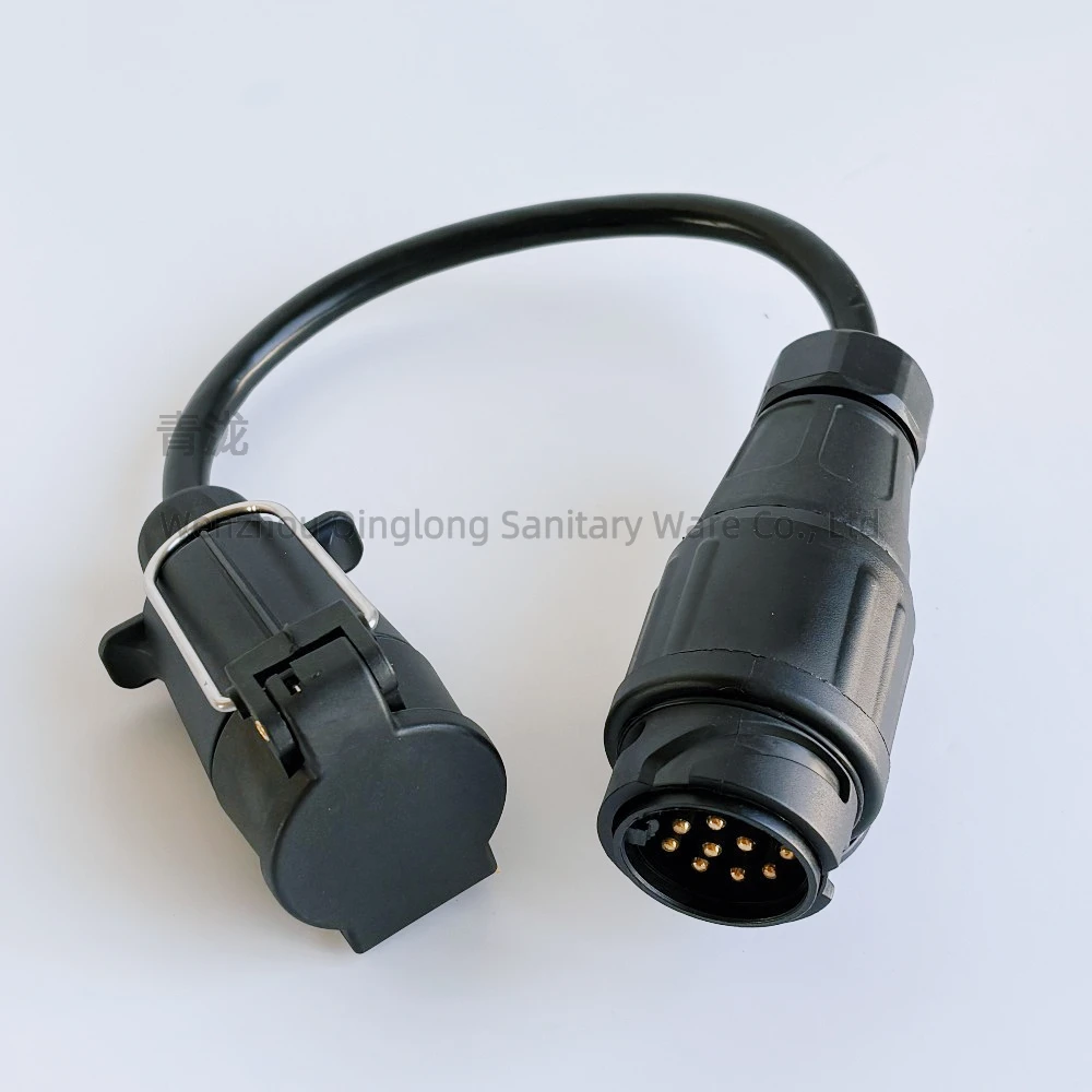 

A82E-Trailer Extension Adapter 13-Pin To 7-Pin N And S Extension Cord Adapter Trailer Plug With Cover