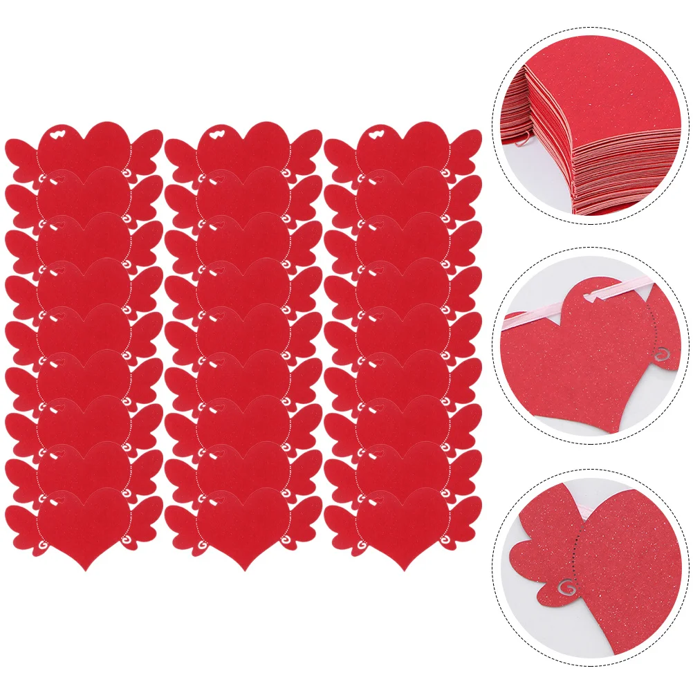 

100Pcs Heart Shaped Greeting Cards Safe Material Blank Valentines Day Cards Memorable Wishes Wishing Paper Heart Shaped Card