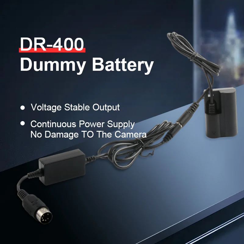 DC Coupler + Male Flash Power Cable 5.5*2.5mm for DR-E2 BP-511 DR-400 ACK-E2 Fits Canon 5D 10D 20D 20Da 30D 40D